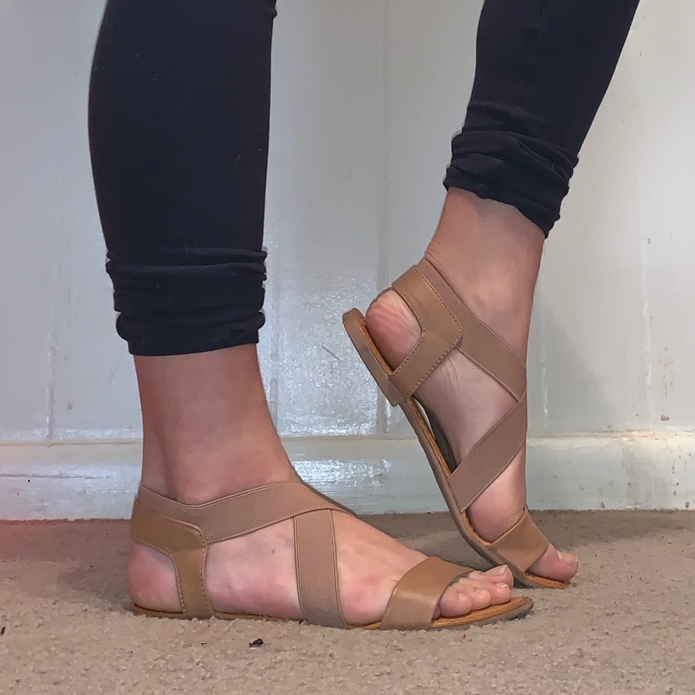 Tan flat sandals